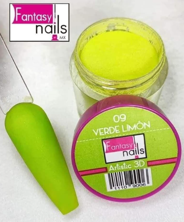 ACRILICO #09 VERDE LIMON FANTASY NAILS
